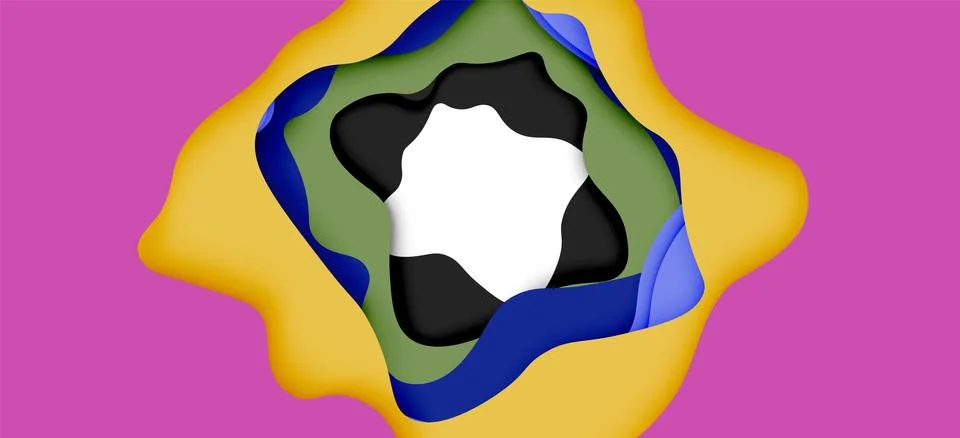 Abstract cut out abstract waves for web design. Color geometric pattern. Vector 스톡 일러스트