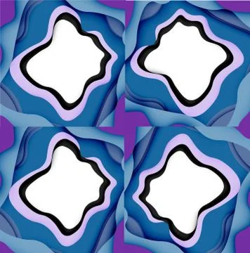 Abstract cut out abstract waves for web design. Color geometric pattern. Vector Illustrazione stock