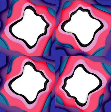 Abstract cut out abstract waves for web design. Color geometric pattern. Vector Stock Illustration