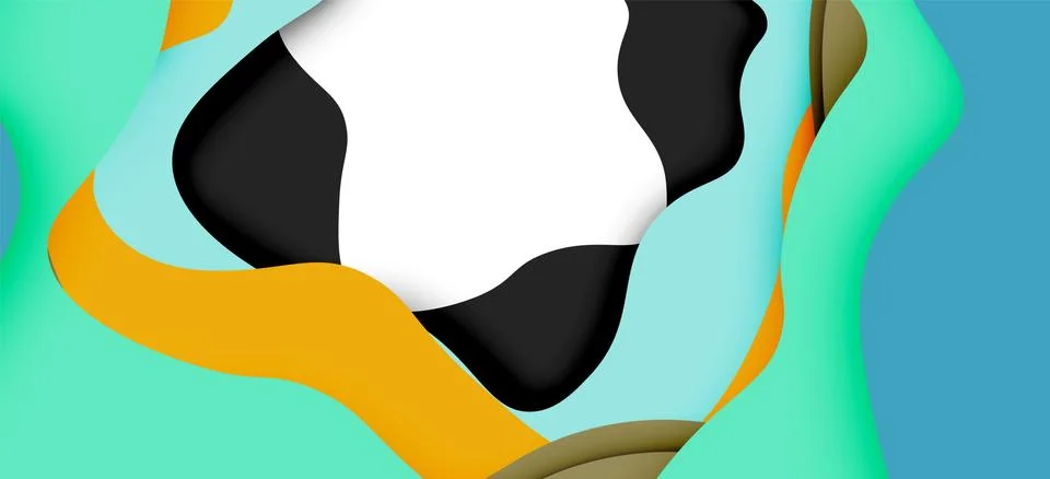 Abstract cut out abstract waves for web design. Color geometric pattern. Vector Illustrazione stock