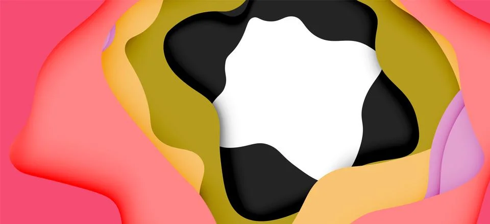 Abstract cut out abstract waves for web design. Color geometric pattern. Vector Stock Illustration