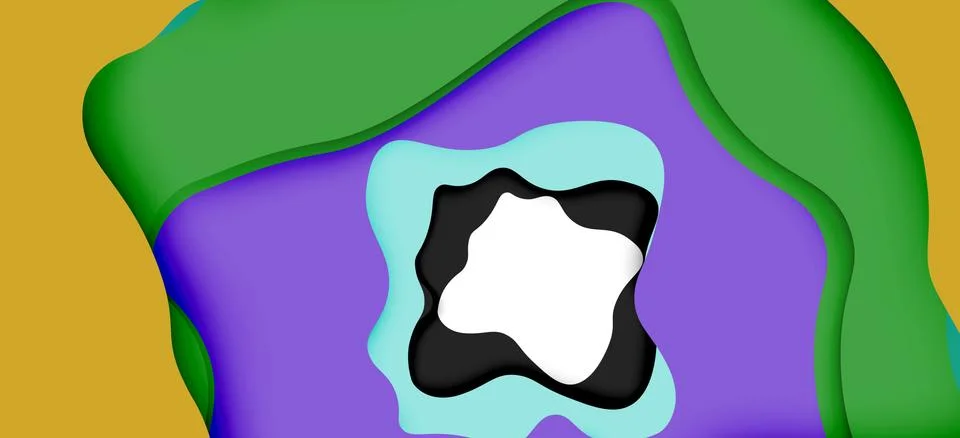 Abstract cut out abstract waves for web design. Color geometric pattern. Vector Illustrazione stock