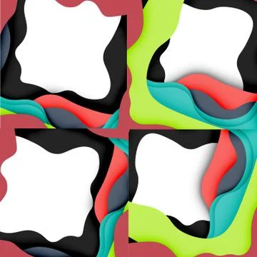 Abstract cut out abstract waves for web design. Color geometric pattern. Vector Stockillustratie