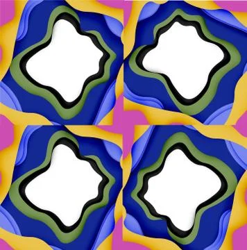 Abstract cut out abstract waves for web design. Color geometric pattern. Vector Stock Illustration