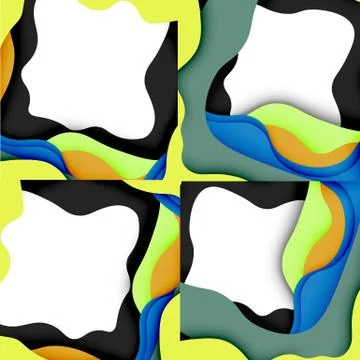 Abstract cut out abstract waves for web design. Color geometric pattern. Vector Stockillustratie