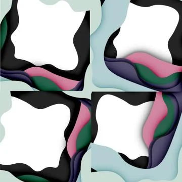 Abstract cut out abstract waves for web design. Color geometric pattern. Vector Stockillustratie