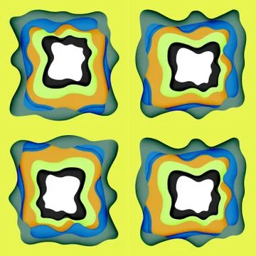 Abstract cut out abstract waves for web design. Color geometric pattern. Vector Stock Illustration