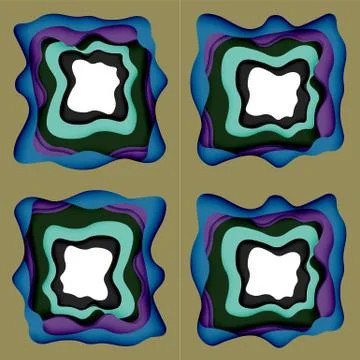 Abstract cut out abstract waves for web design. Color geometric pattern. Vector Stock Illustration