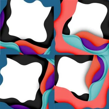 Abstract cut out abstract waves for web design. Color geometric pattern. Vector Stockillustratie