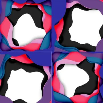 Abstract cut out abstract waves for web design. Color geometric pattern. Vector Stockillustratie