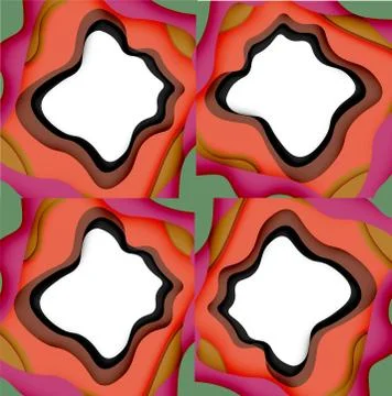 Abstract cut out abstract waves for web design. Color geometric pattern. Vector イラスト素材