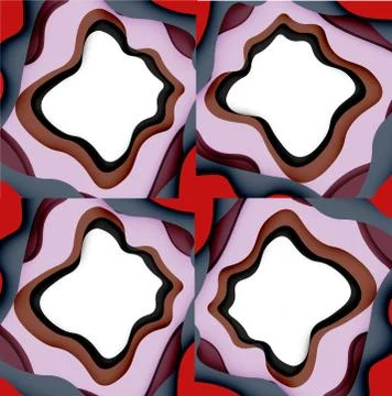 Abstract cut out abstract waves for web design. Color geometric pattern. Vector Illustrazione stock