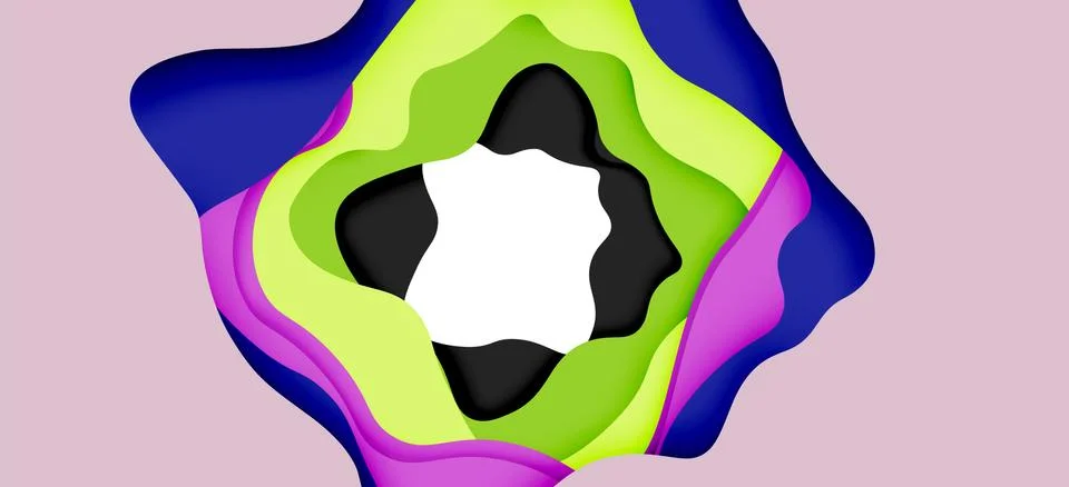 Abstract cut out abstract waves for web design. Color geometric pattern. Vector 스톡 일러스트
