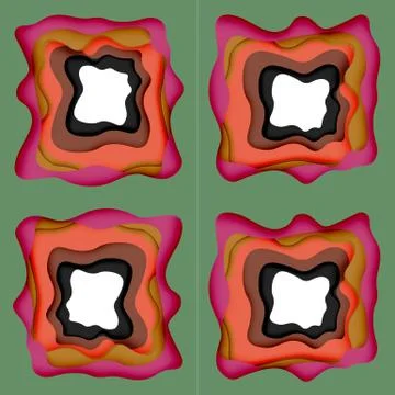 Abstract cut out abstract waves for web design. Color geometric pattern. Vector 스톡 일러스트