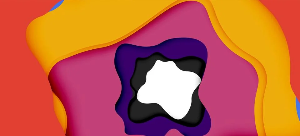 Abstract cut out abstract waves for web design. Color geometric pattern. Vector 스톡 일러스트