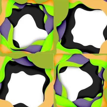 Abstract cut out abstract waves for web design. Color geometric pattern. Vector 스톡 일러스트