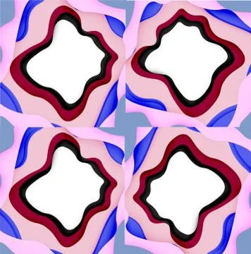 Abstract cut out abstract waves for web design. Color geometric pattern. Vector Illustrazione stock