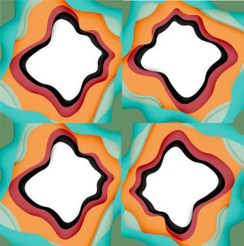 Abstract cut out abstract waves for web design. Color geometric pattern. Vector 스톡 일러스트