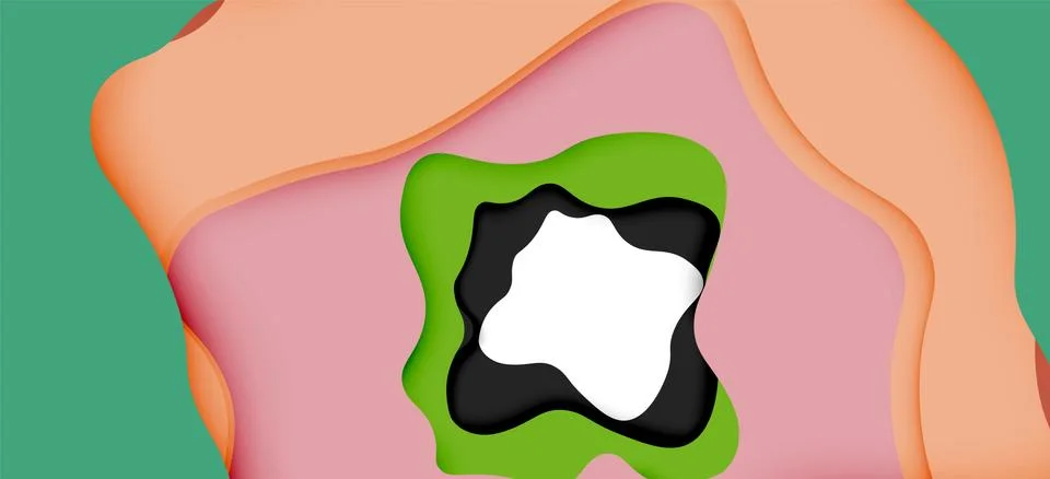 Abstract cut out abstract waves for web design. Color geometric pattern. Vector Illustrazione stock