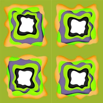 Abstract cut out abstract waves for web design. Color geometric pattern. Vector Stock Illustration