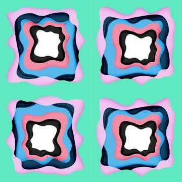 Abstract cut out abstract waves for web design. Color geometric pattern. Vector Stockillustratie