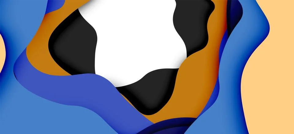 Abstract cut out abstract waves for web design. Color geometric pattern. Vector 스톡 일러스트
