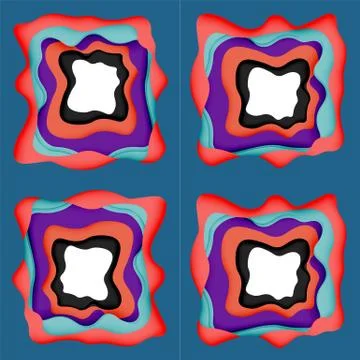 Abstract cut out abstract waves for web design. Color geometric pattern. Vector Stockillustratie