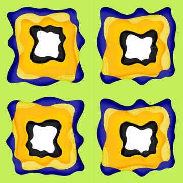 Abstract cut out abstract waves for web design. Color geometric pattern. Vector Stock Illustration