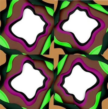 Abstract cut out abstract waves for web design. Color geometric pattern. Vector Illustrazione stock