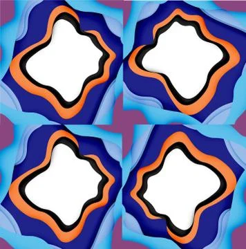 Abstract cut out abstract waves for web design. Color geometric pattern. Vector 스톡 일러스트