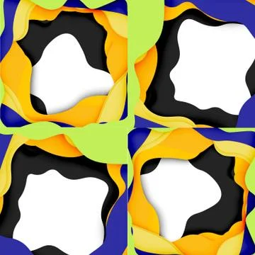 Abstract cut out abstract waves for web design. Color geometric pattern. Vector Illustrazione stock