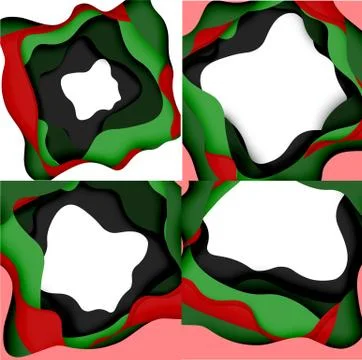 Abstract cut out abstract waves for web design. Color geometric pattern. Vector イラスト素材