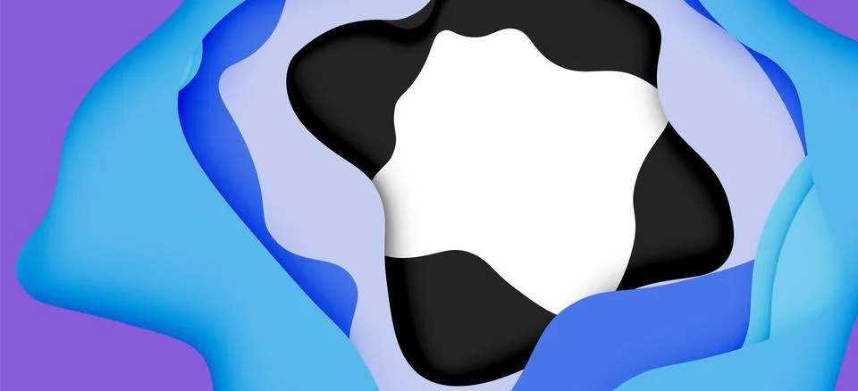 Abstract cut out abstract waves for web design. Color geometric pattern. Vector Illustrazione stock