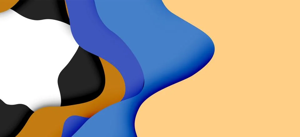 Abstract cut out abstract waves for web design. Color geometric pattern. Vector 스톡 일러스트