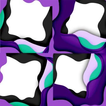Abstract cut out abstract waves for web design. Color geometric pattern. Vector Stock Illustration