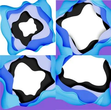 Abstract cut out abstract waves for web design. Color geometric pattern. Vector 스톡 일러스트
