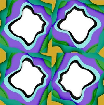 Abstract cut out abstract waves for web design. Color geometric pattern. Vector 스톡 일러스트