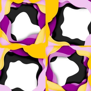Abstract cut out abstract waves for web design. Color geometric pattern. Vector Stock Illustration