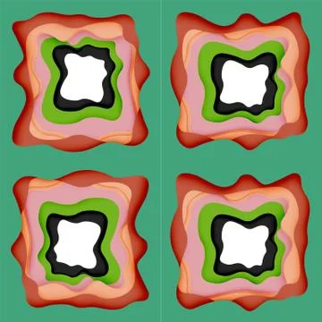 Abstract cut out abstract waves for web design. Color geometric pattern. Vector 스톡 일러스트