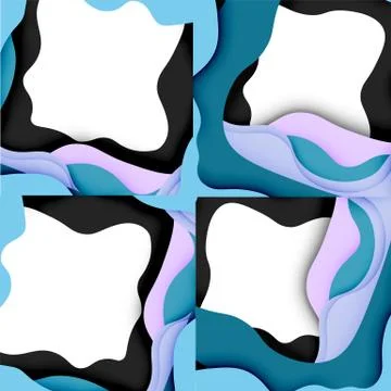 Abstract cut out abstract waves for web design. Color geometric pattern. Vector 스톡 일러스트