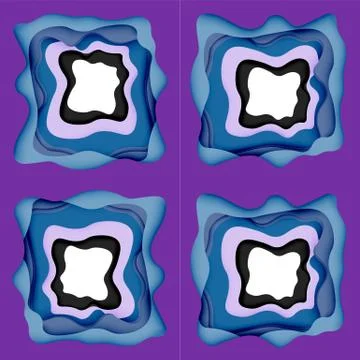 Abstract cut out abstract waves for web design. Color geometric pattern. Vector 스톡 일러스트