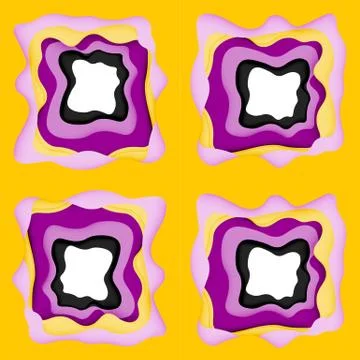 Abstract cut out abstract waves for web design. Color geometric pattern. Vector 스톡 일러스트
