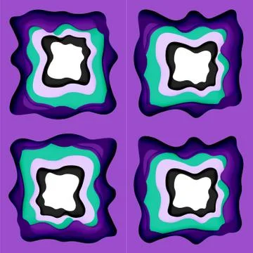 Abstract cut out abstract waves for web design. Color geometric pattern. Vector Stock Illustration