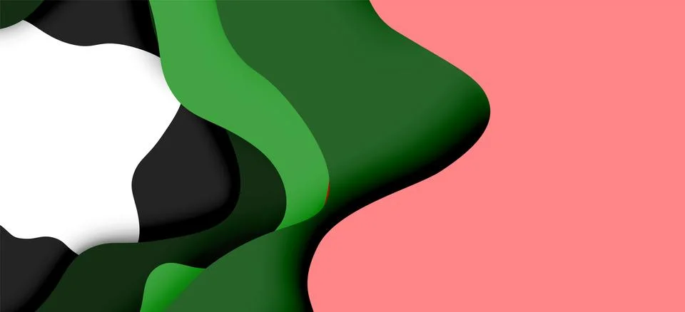 Abstract cut out abstract waves for web design. Color geometric pattern. Vector イラスト素材