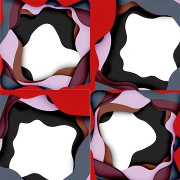 Abstract cut out abstract waves for web design. Color geometric pattern. Vector 스톡 일러스트