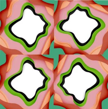 Abstract cut out abstract waves for web design. Color geometric pattern. Vector 스톡 일러스트
