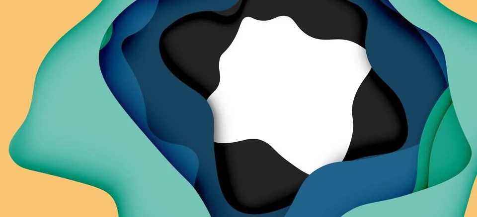 Abstract cut out abstract waves for web design. Color geometric pattern. Vector Illustrazione stock