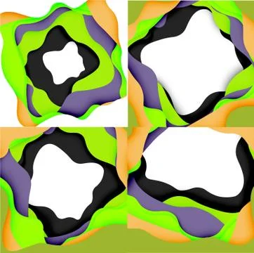 Abstract cut out abstract waves for web design. Color geometric pattern. Vector Illustrazione stock
