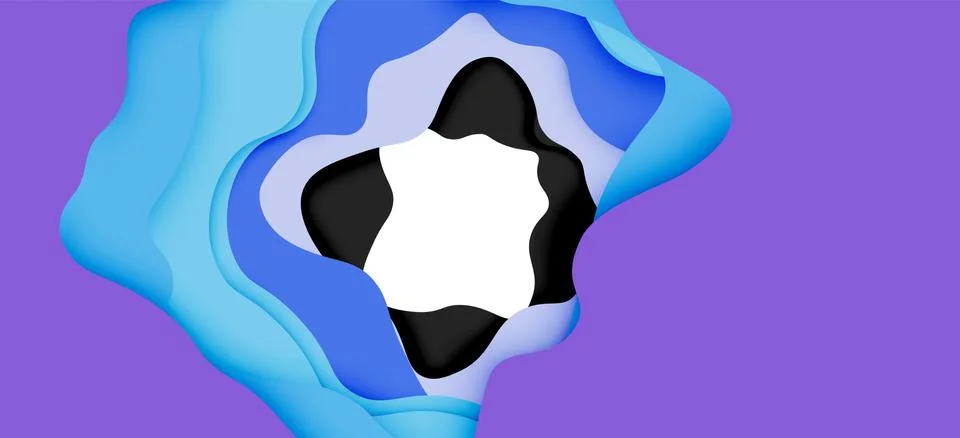 Abstract cut out abstract waves for web design. Color geometric pattern. Vector Illustrazione stock