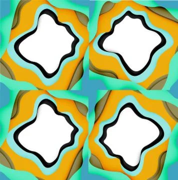 Abstract cut out abstract waves for web design. Color geometric pattern. Vector Illustrazione stock